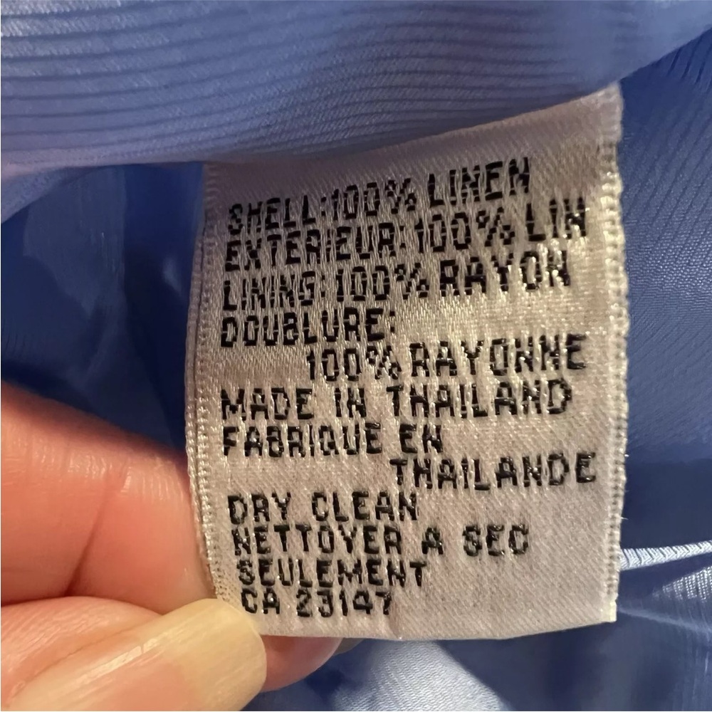 Vintage Talbots 100 % linen blue blazer women’s size 12 - Picture 7 of 7